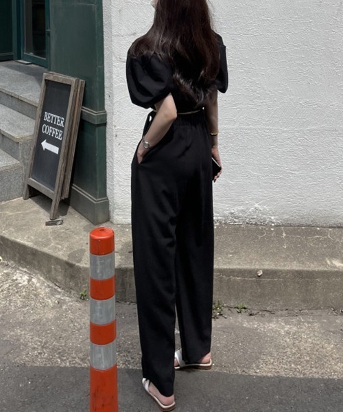 FREE STYLISTS(フリー スタイリスト)の「YUGA_YGMC ハイウエスト アシンメトリータック ワイドレングスパンツ(その他パンツ・レディース・ブラック/グレー/ベージュ・S/M/L)」の4枚目の写真