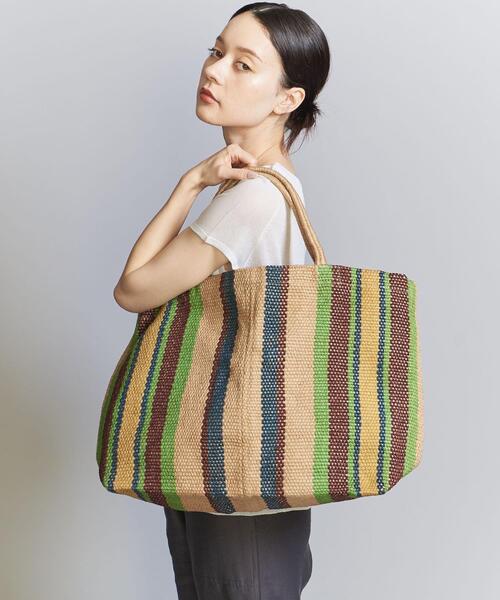 MAISON BENGAL（マイソンベンガル）の「【別注】＜Maison Bengal＞ジュート ビッグ トートバッグ（トートバッグ・レディース・ライム/ブラック・FREE）」の6枚目の写真