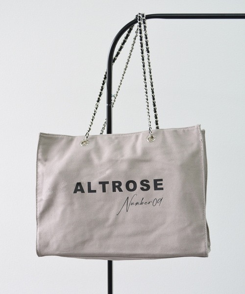 グレー トートバッグ チェーンストラップ ALTROSE（アルトローズ）の「チェーンショルダートートバッグ A4