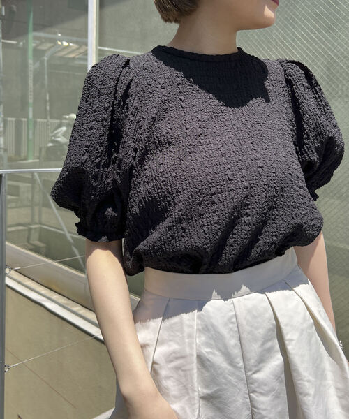 NOLLEY&#39;S - 新品☆ノーリーズ☆ ハーフスリーブギャザーブラウス NOLLEY'S（ノーリーズ）の「ハーフスリーブギャザーブラウス