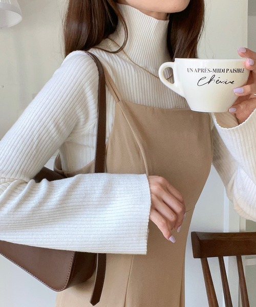 classicalelf（クラシカルエルフ）の「大人の旬トップス 袖フレアリブニット（ニット/セーター・レディース・その他/ブルー/グレー/オフホワイト/ベージュ系その他・LARGE/MEDIUM/SMALL/X-LARGE）」の2枚目の写真