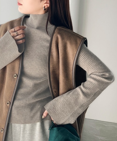 classicalelf（クラシカルエルフ）の「大人の旬トップス 袖フレアリブニット（ニット/セーター・レディース・その他/ブルー/グレー/オフホワイト/ベージュ系その他・LARGE/MEDIUM/SMALL/X-LARGE）」の17枚目の写真