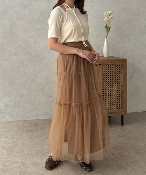 apres jour clair(アプレジュールクレア)の「【apres jour clair】チュールティアードスカートSET【ZOZOTOWN限定アイテム】(スカート・レディース・ブラウン系その他/アイボリー・フリー/X-LARGE)」の6枚目の写真