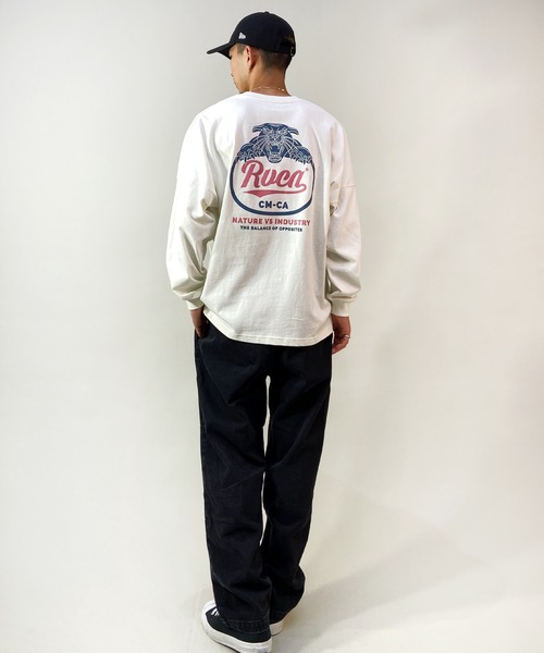 RVCA（ルーカ）の「RVCA/ルーカ ロゴロンT バックロゴ クルーネック長袖Tシャツ BD042-066（Tシャツ/カットソー・メンズ・ブラック/ホワイト/ブルー・L/S/M/XL）」の7枚目の写真