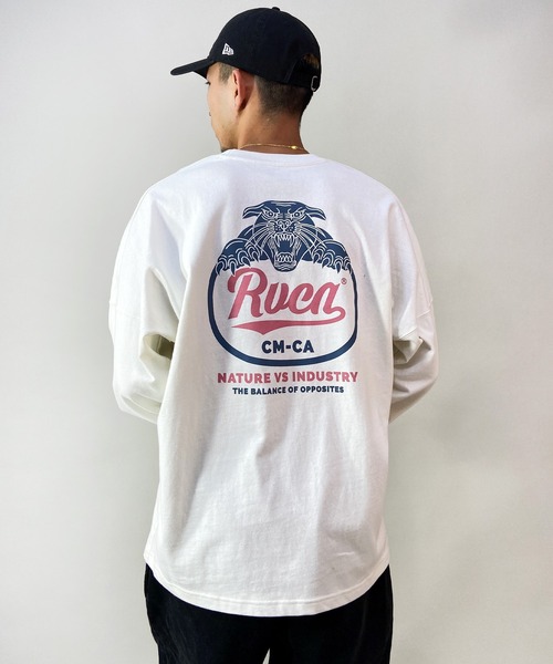 RVCA（ルーカ）の「RVCA/ルーカ ロゴロンT バックロゴ クルーネック長袖Tシャツ BD042-066（Tシャツ/カットソー・メンズ・ブラック/ホワイト/ブルー・L/S/M/XL）」の5枚目の写真