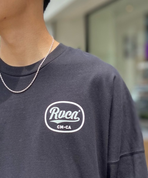 RVCA（ルーカ）の「RVCA/ルーカ ロゴロンT バックロゴ クルーネック長袖Tシャツ BD042-066（Tシャツ/カットソー・メンズ・ブラック/ホワイト/ブルー・L/S/M/XL）」の9枚目の写真