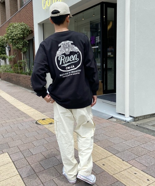 RVCA（ルーカ）の「RVCA/ルーカ ロゴロンT バックロゴ クルーネック長袖Tシャツ BD042-066（Tシャツ/カットソー・メンズ・ブラック/ホワイト/ブルー・L/S/M/XL）」の12枚目の写真