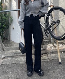 透かし柄リボンニットパンツ/【WEB/EC限定商品】