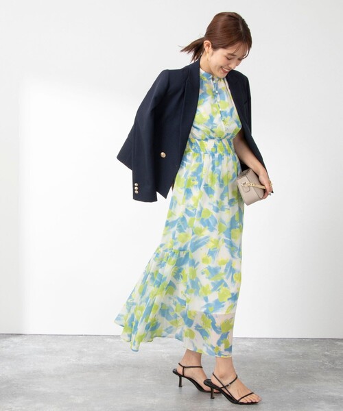 NOLLEY’S Sophi（ノーリーズソフィ）の「シフォン楊柳ペイントフラワーワンピース（ワンピース・レディース・グリーン系その他3/レッド系その他3・38）」の22枚目の写真