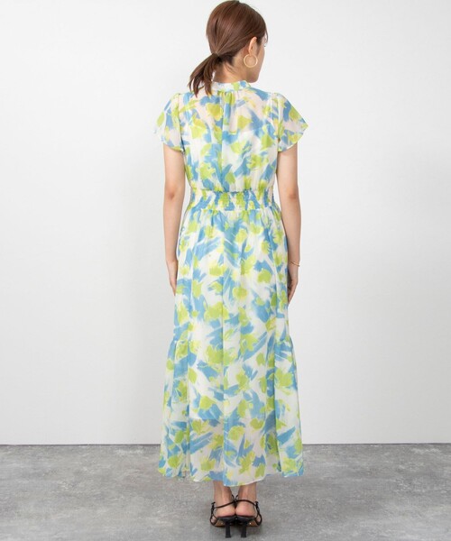 NOLLEY’S Sophi（ノーリーズソフィ）の「シフォン楊柳ペイントフラワーワンピース（ワンピース・レディース・グリーン系その他3/レッド系その他3・38）」の13枚目の写真