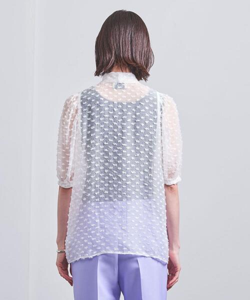 united arrows カットジャカード オーガンジー リボン ブラウス UNITED ARROWS（ユナイテッドアローズ）の「カットジャカード