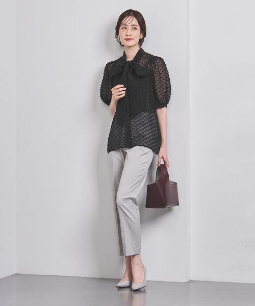 united arrows カットジャカード オーガンジー リボン ブラウス UNITED ARROWS（ユナイテッドアローズ）の「カットジャカード