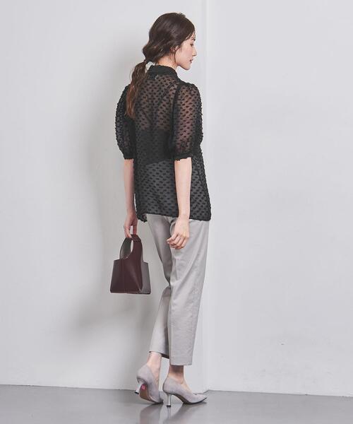 UNITED ARROWS - united arrows カットジャカード オーガンジー リボン ブラウ ス UNITED ARROWS（ユナイテッドアローズ）の「カットジャカード