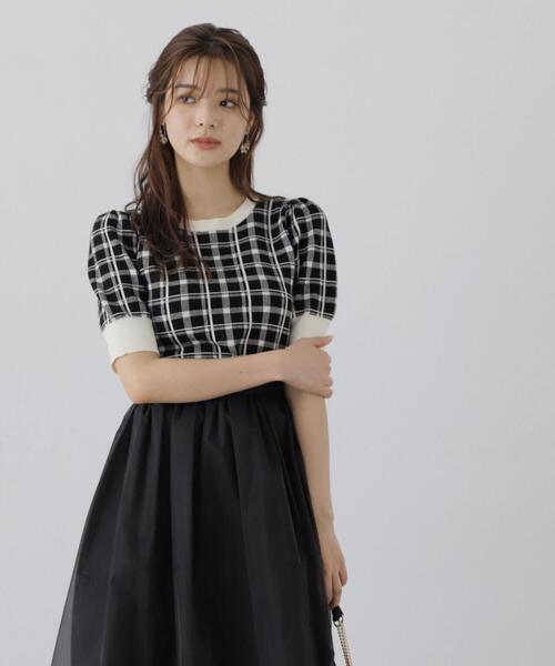 PROPORTION BODY DRESSING(プロポーションボディドレッシング)の「チェックニット / 1213270806(ニット/セーター・レディース・ダークグレー/ブラック/ベージュ・FREE)」の8枚目の写真