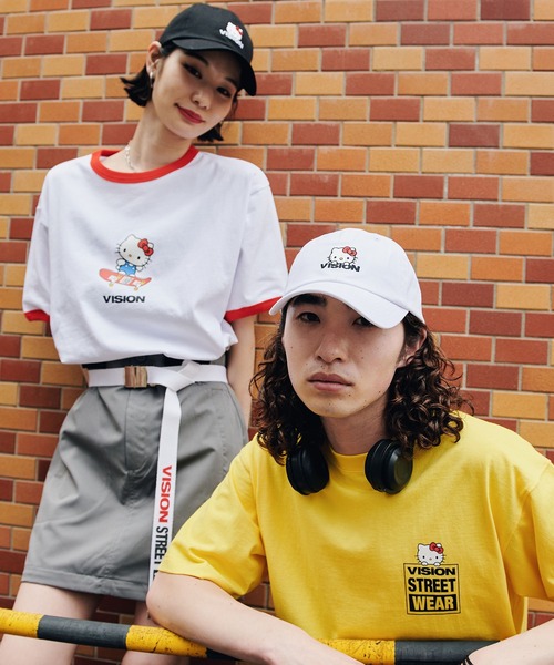 セール】サンリオ ハローキティ コラボ スケボーロゴ リンガーTシャツ