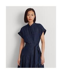 【新品タグ付】ローレンラルフローレン デニムティアード シャツワンピース 半袖 LAUREN RALPH LAUREN（ローレン ラルフ ローレン）の
