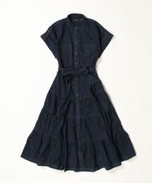 有名人着用♡ラルフローレン　ベルテッドデニムノースリーブワンピース　ネイビー 有名人着用♡ラルフローレン ベルテッドデニムノースリーブ