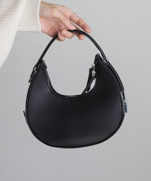 select MOCA（セレクトモカ）の「ハンドルホーボーバッグ（ハンドバッグ・レディース・アイボリー/ブラック・FREE）」の2枚目の写真