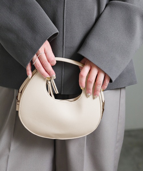 select MOCA（セレクトモカ）の「ハンドルホーボーバッグ（ハンドバッグ・レディース・アイボリー/ブラック・FREE）」の5枚目の写真