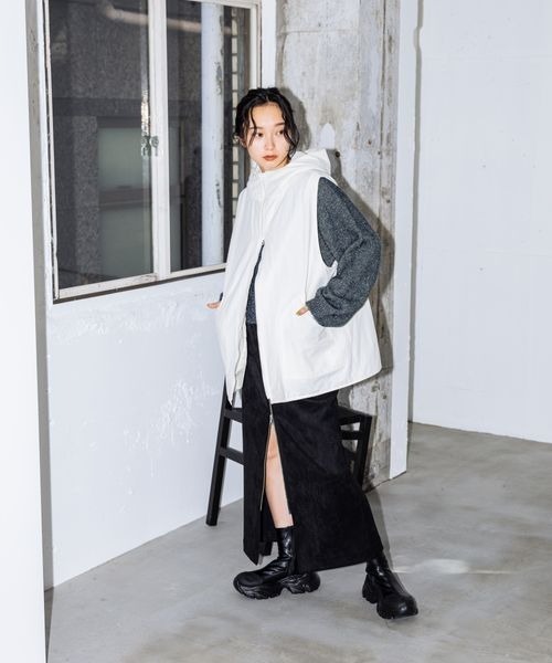 JEANASIS（ジーナシス）の「ヌバックライクナロースカート/966393（スカート・レディース・ブラック/オフホワイト/オレンジ・SMALL/MEDIUM）」の13枚目の写真