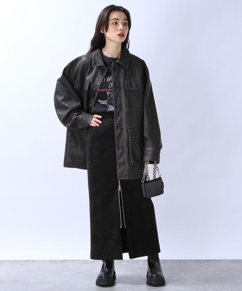 JEANASIS（ジーナシス）の「ヌバックライクナロースカート/966393（スカート・レディース・ブラック/オフホワイト/オレンジ・SMALL/MEDIUM）」の21枚目の写真