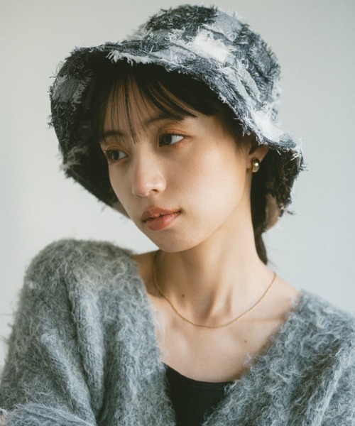 VANNIE U（ヴァニーユー）の「フリンジチェックバケットハット（ハット・レディース・チェック/ブラック・FREE）」の13枚目の写真