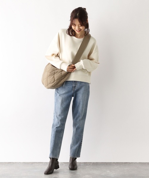 GLOBAL WORK（グローバルワーク）の「ライトクッションクループルオーバー/906295（スウェット・レディース・スミクロ/アイボリー/グレイッシュベージュ・FREE/SHORT）」の14枚目の写真