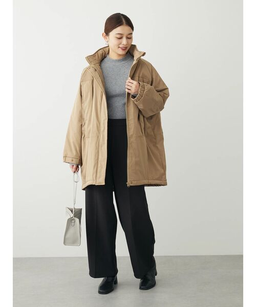 Green　Parks（グリーンパークス）の「きれいシルエットワイドパンツ（その他パンツ・レディース・ブラック/ホワイト系その他2/カーキ・L/XS/S/M）」の5枚目の写真