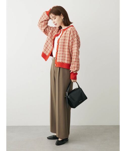 Green　Parks（グリーンパークス）の「きれいシルエットワイドパンツ（その他パンツ・レディース・ブラック/ホワイト系その他2/カーキ・L/XS/S/M）」の10枚目の写真