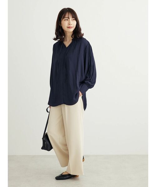 Green　Parks（グリーンパークス）の「きれいシルエットワイドパンツ（その他パンツ・レディース・ブラック/ホワイト系その他2/カーキ・L/XS/S/M）」の17枚目の写真