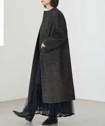 IENA リングツイード ボトルネックコート