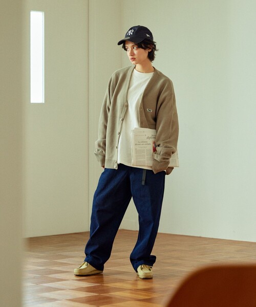 TOWNCRAFT（タウンクラフト）の「TOWN CRAFT/タウンクラフト 別注 リラックスフィット ワンポイントロゴ ニットカーディガン/カーディガン/アクリルニット（カーディガン/ボレロ・メンズ・ダークグリーン/ベージュ/ブラック/オリーブ/イエロー・SMALL/MEDIUM/LARGE）」の18枚目の写真