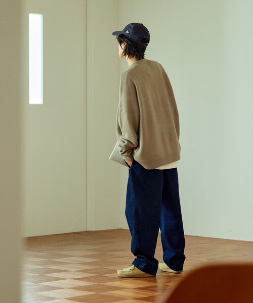 TOWNCRAFT（タウンクラフト）の「TOWN CRAFT/タウンクラフト 別注 リラックスフィット ワンポイントロゴ ニットカーディガン/カーディガン/アクリルニット（カーディガン/ボレロ・メンズ・ダークグリーン/ベージュ/ブラック/オリーブ/イエロー・SMALL/MEDIUM/LARGE）」の21枚目の写真