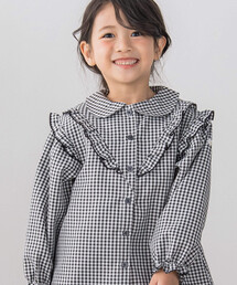 SLAP SLIP（スラップスリップ）の「コーデュロイチェック柄フロントフリル長袖シャツ(90~130cm)（シャツ/ブラウス・キッズ）」
