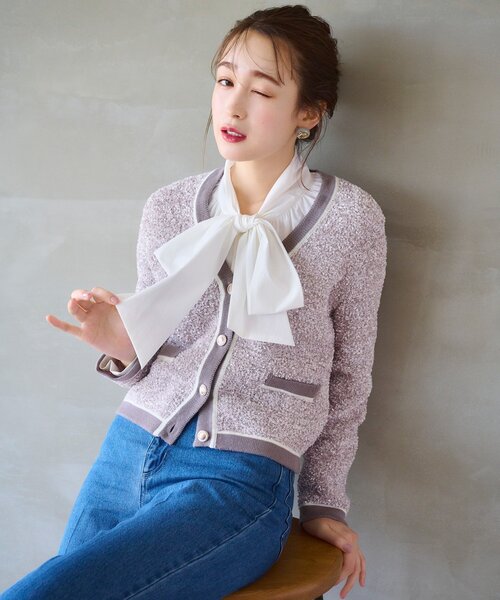 BLAMINK アイボリー Vネック カーディガン 36 BLAMINK アイボリー Vネック カーディガン 36 index（インデックス）の