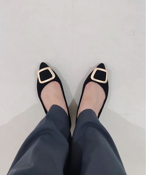 ESPERANZA(エスペランサ)の「モチーフフラットヒールパンプス【ESPERANZA_blanca】(パンプス・レディース・こしょう色系1/ブラック系/ウッド・M/S/L/LL)」の7枚目の写真