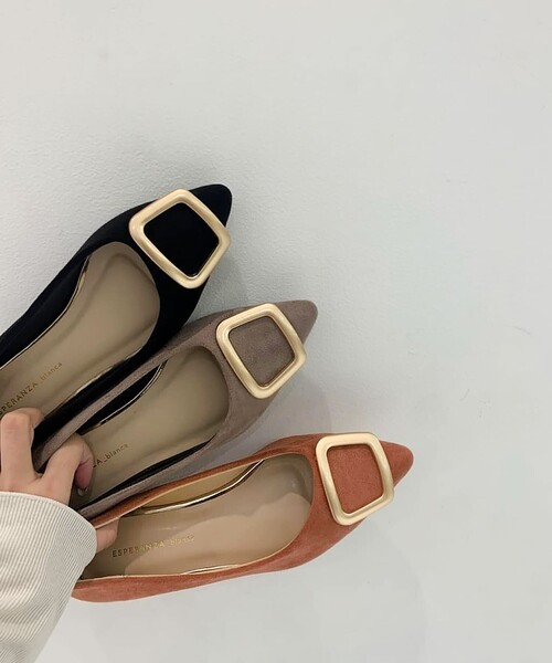 ESPERANZA(エスペランサ)の「モチーフフラットヒールパンプス【ESPERANZA_blanca】(パンプス・レディース・こしょう色系1/ブラック系/ウッド・M/S/L/LL)」の8枚目の写真