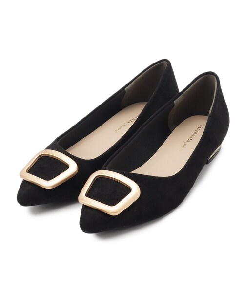 ESPERANZA(エスペランサ)の「モチーフフラットヒールパンプス【ESPERANZA_blanca】(パンプス・レディース・こしょう色系1/ブラック系/ウッド・M/S/L/LL)」の4枚目の写真