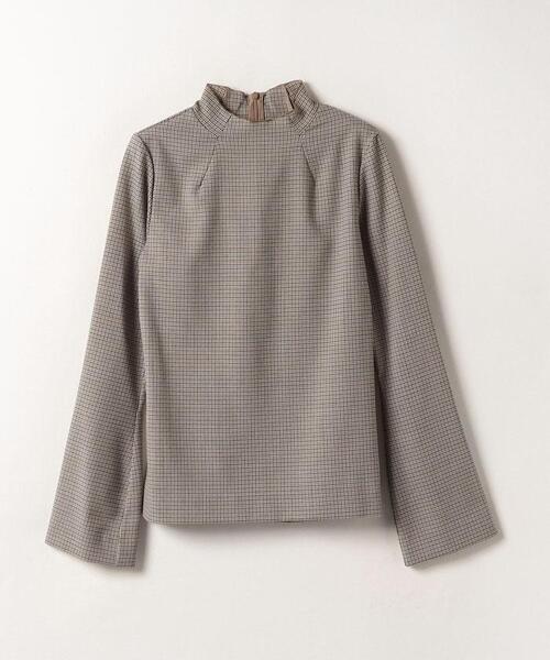 LANVIN en Bleu（ランバンオンブルー）の「スタンドカラーチェックブラウス（シャツ/ブラウス・レディース・キャメル/チャコールグレー・38）」の3枚目の写真