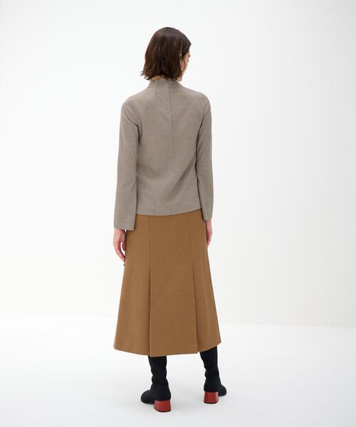 LANVIN en Bleu（ランバンオンブルー）の「スタンドカラーチェックブラウス（シャツ/ブラウス・レディース・キャメル/チャコールグレー・38）」の10枚目の写真