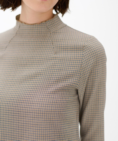 LANVIN en Bleu（ランバンオンブルー）の「スタンドカラーチェックブラウス（シャツ/ブラウス・レディース・キャメル/チャコールグレー・38）」の21枚目の写真
