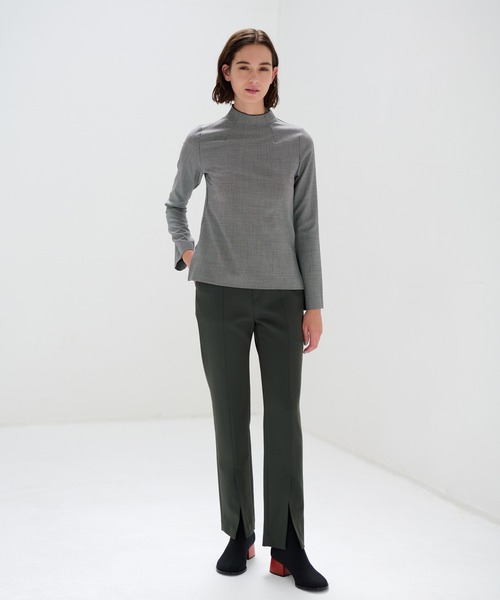 LANVIN en Bleu（ランバンオンブルー）の「スタンドカラーチェックブラウス（シャツ/ブラウス・レディース・キャメル/チャコールグレー・38）」の22枚目の写真