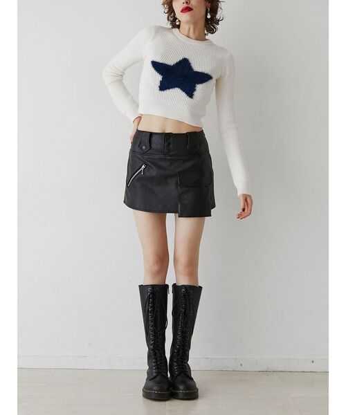 jouetie（ジュエティ）の「スターフィットニット（ニット/セーター・レディース・オフホワイト/ブラック/カーキ・MEDIUM）」の8枚目の写真