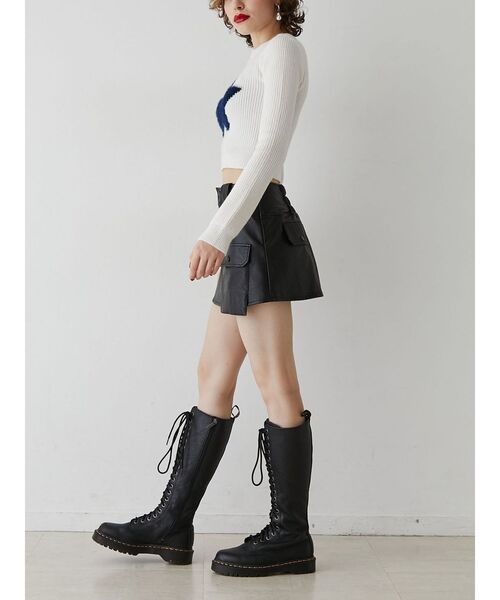 jouetie（ジュエティ）の「スターフィットニット（ニット/セーター・レディース・オフホワイト/ブラック/カーキ・MEDIUM）」の9枚目の写真