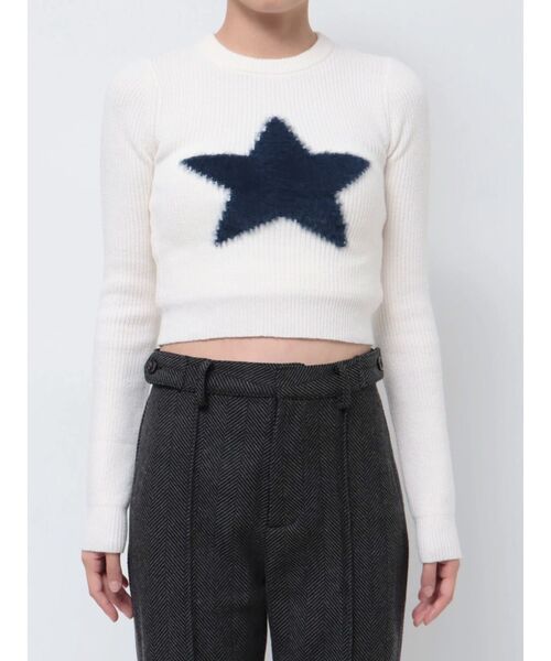 jouetie（ジュエティ）の「スターフィットニット（ニット/セーター・レディース・オフホワイト/ブラック/カーキ・MEDIUM）」の17枚目の写真