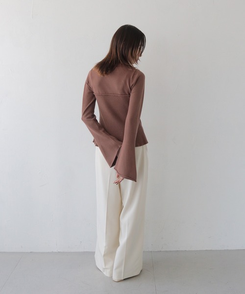 CLEIO（クレイオ）の「【CLEIO】ビスチェツインベルスリーブニット/BUSTIER DESIGN BELL SLEEVE KNITTED/982-11603（ニット/セーター・レディース・ブラウン/ベージュ/アイボリー・FREE）」の7枚目の写真