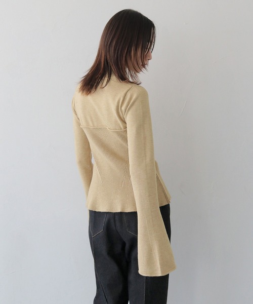 CLEIO（クレイオ）の「【CLEIO】ビスチェツインベルスリーブニット/BUSTIER DESIGN BELL SLEEVE KNITTED/982-11603（ニット/セーター・レディース・ブラウン/ベージュ/アイボリー・FREE）」の14枚目の写真