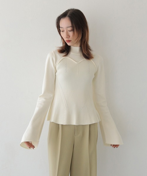 CLEIO（クレイオ）の「【CLEIO】ビスチェツインベルスリーブニット/BUSTIER DESIGN BELL SLEEVE KNITTED/982-11603（ニット/セーター・レディース・ブラウン/ベージュ/アイボリー・FREE）」の20枚目の写真