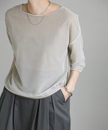 リバーシブルシアーハーフスリーブトップス