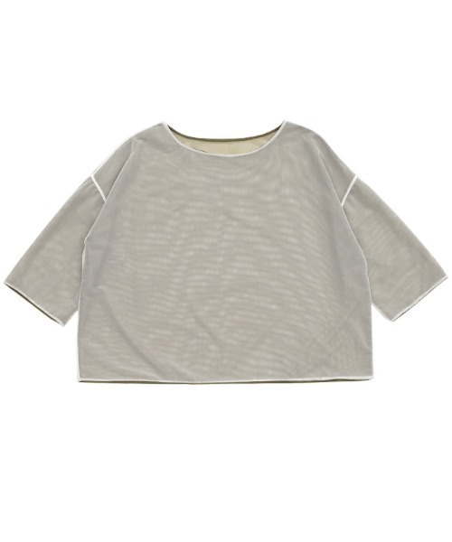 select MOCA（セレクトモカ）の「リバーシブルシアーハーフスリーブトップス（Tシャツ/カットソー・レディース・アイボリー/ブラック/ブルーグレー・FREE）」の8枚目の写真
